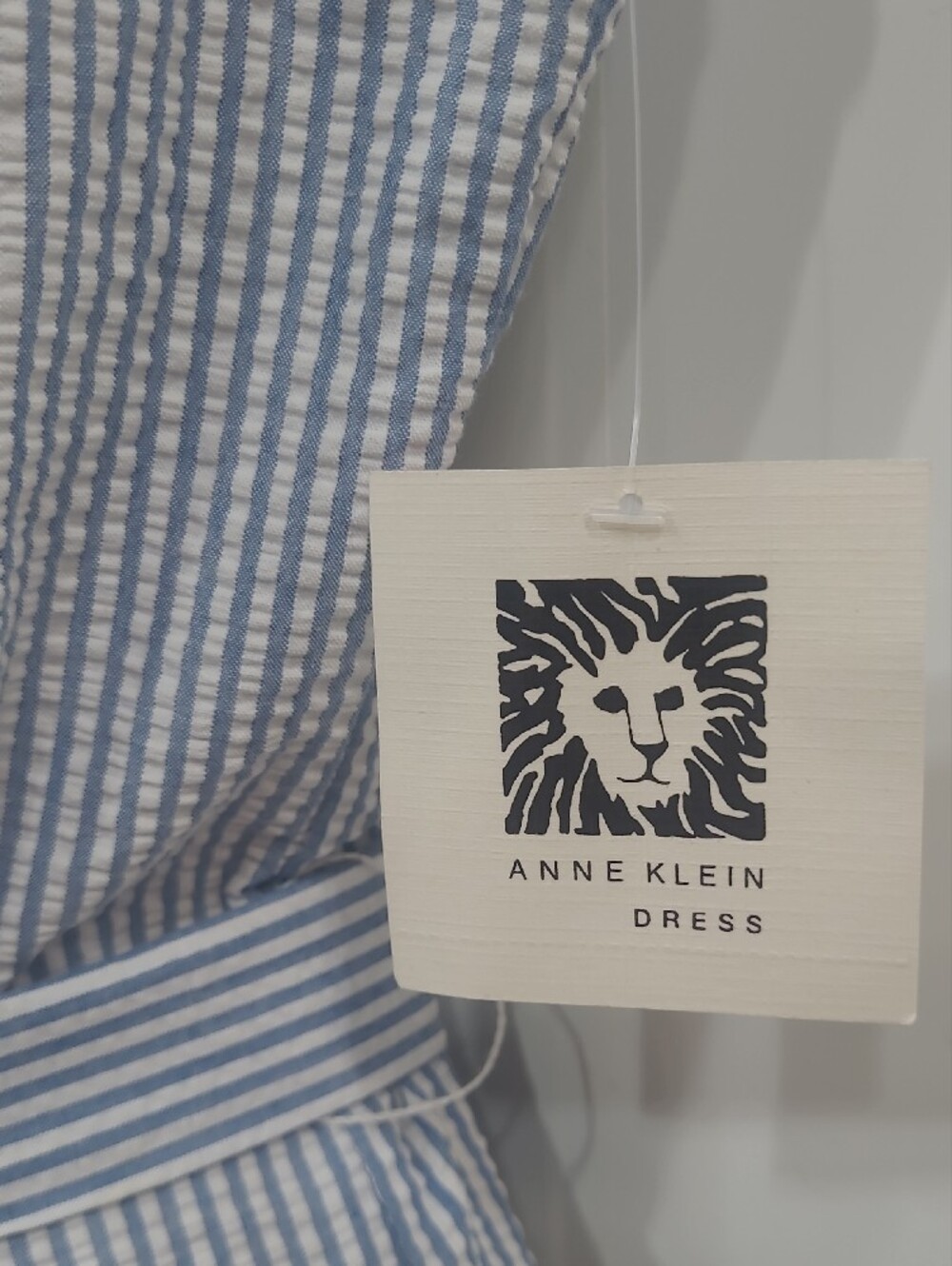 Anne Klein Calf Length Dress Striped Sleeveless Shirt Collared Button Up Front - Picture 4 of 16